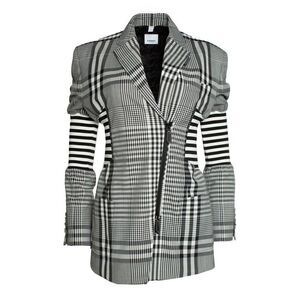 Burberry, black and white checkered blazer